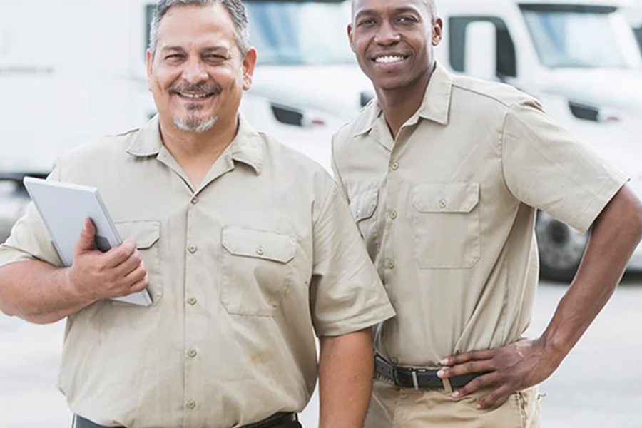 Two owner-operators at the yard